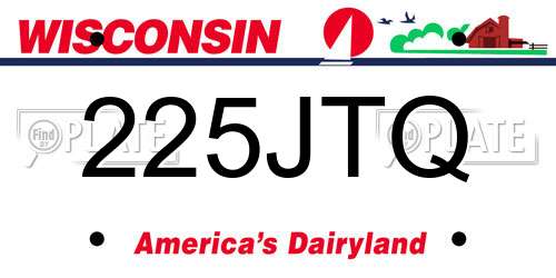 225JTQ Wisconsin License Plate