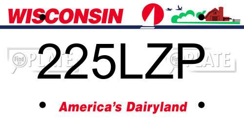 225LZP Wisconsin License Plate