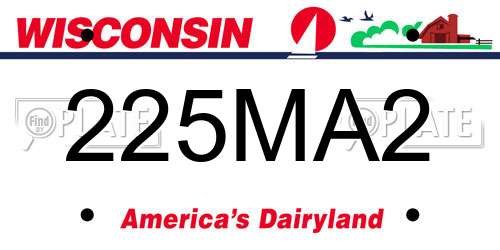 225MA2 Wisconsin License Plate