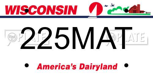 225MAT Wisconsin License Plate