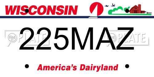 225MAZ Wisconsin License Plate