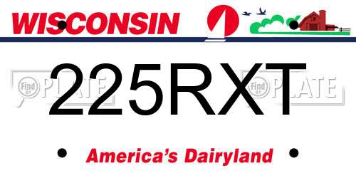 225RXT Wisconsin License Plate