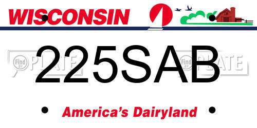 225SAB Wisconsin License Plate