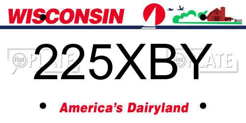 225XBY Wisconsin License Plate
