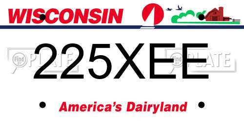 225XEE Wisconsin License Plate