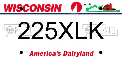 225XLK Wisconsin License Plate