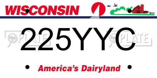 225YYC Wisconsin License Plate