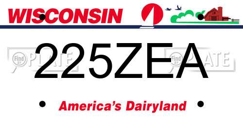 225ZEA Wisconsin License Plate