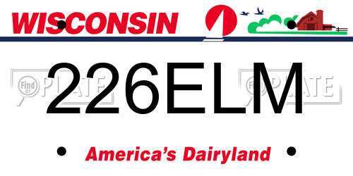 226ELM Wisconsin License Plate