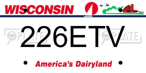 226ETV Wisconsin License Plate