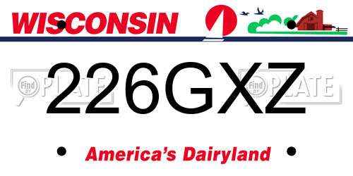 226GXZ Wisconsin License Plate