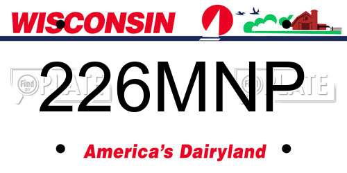 226MNP Wisconsin License Plate