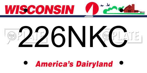226NKC Wisconsin License Plate