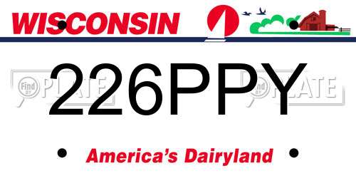 226PPY Wisconsin License Plate