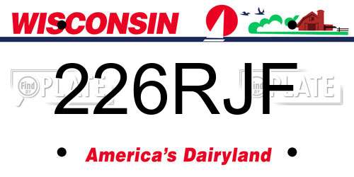 226RJF Wisconsin License Plate