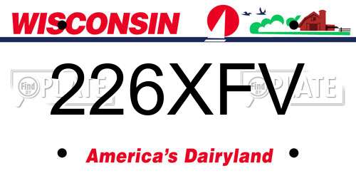 226XFV Wisconsin License Plate