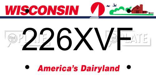 226XVF Wisconsin License Plate