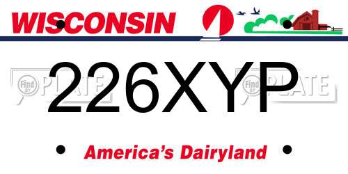 226XYP Wisconsin License Plate