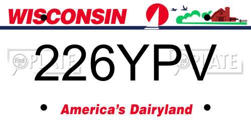 226YPV Wisconsin License Plate