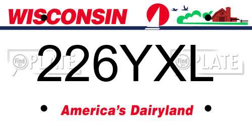 226YXL Wisconsin License Plate