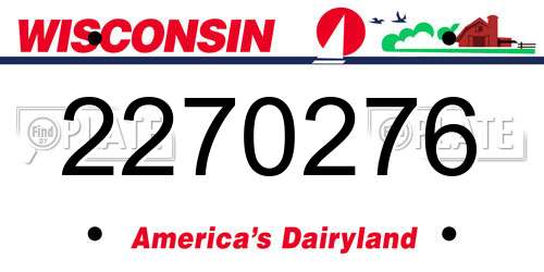 2270276 Wisconsin License Plate