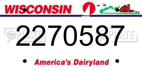 2270587 Wisconsin License Plate