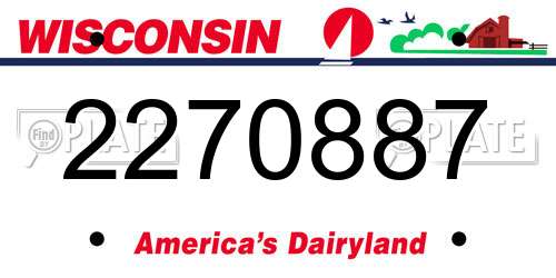 2270887 Wisconsin License Plate