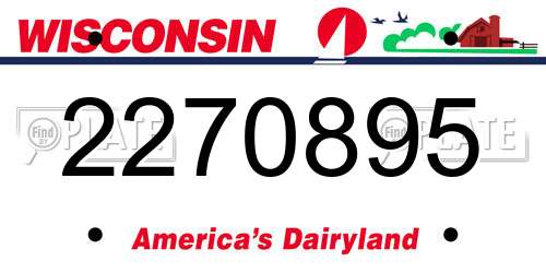 2270895 Wisconsin License Plate