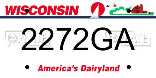 2272GA Wisconsin License Plate