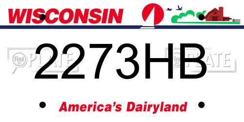 2273HB Wisconsin License Plate