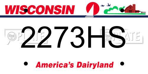 2273HS Wisconsin License Plate