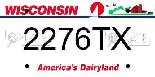 2276TX Wisconsin License Plate