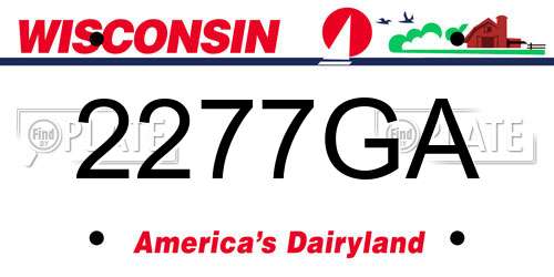 2277GA Wisconsin License Plate