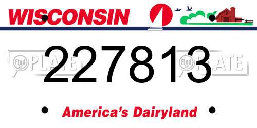 227813 Wisconsin License Plate