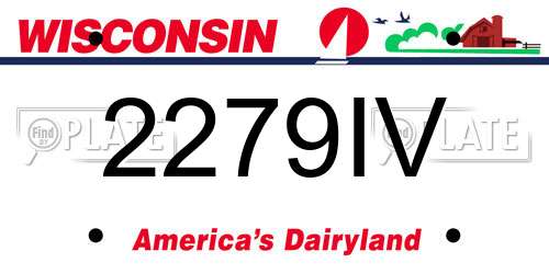2279IV Wisconsin License Plate