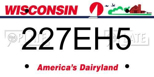 227EH5 Wisconsin License Plate