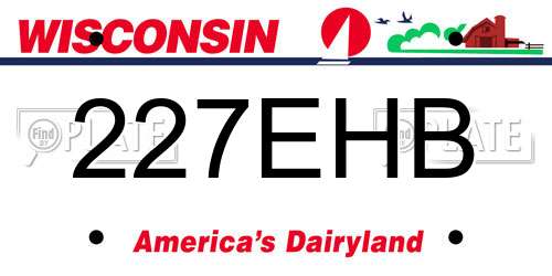 227EHB Wisconsin License Plate