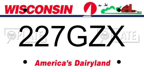 227GZX Wisconsin License Plate