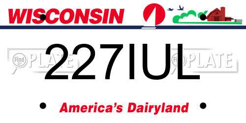 227IUL Wisconsin License Plate