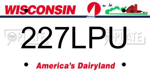 227LPU Wisconsin License Plate