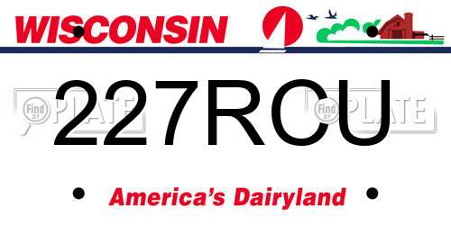 227RCU Wisconsin License Plate