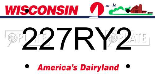 227RY2 Wisconsin License Plate