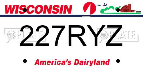 227RYZ Wisconsin License Plate