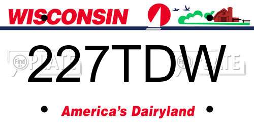 227TDW Wisconsin License Plate