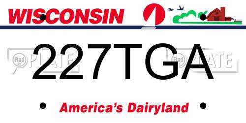 227TGA Wisconsin License Plate