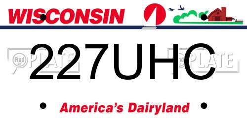 227UHC Wisconsin License Plate