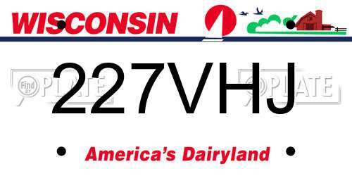 227VHJ Wisconsin License Plate
