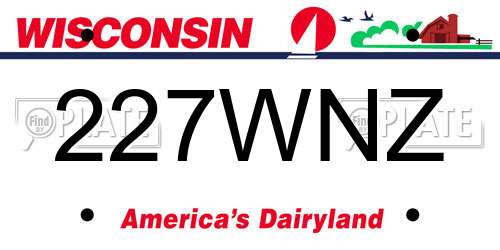 227WNZ Wisconsin License Plate