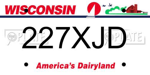 227XJD Wisconsin License Plate