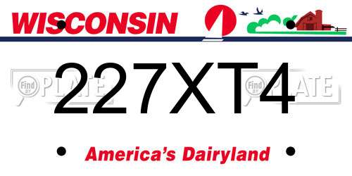 227XT4 Wisconsin License Plate